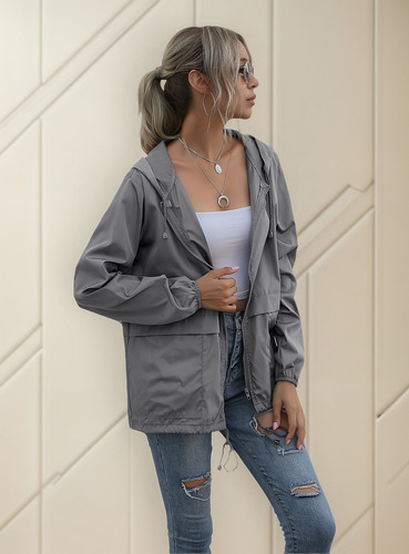 Chaqueta Impermeable Mujer Con Capucha Para Senderismo