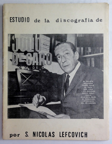 Lefcovich. Discografía De Julio De Caro. Ej. Dedicado. Tango