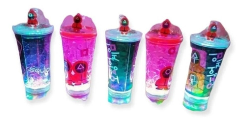 Juego D Calamares  Vaso Hidrogel Con Luz Led.