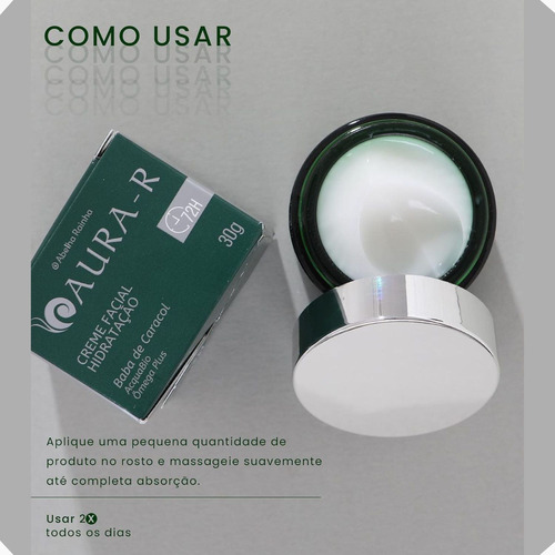 Creme Facial Hidratação 72h Baba Caracol Aurar Abelha Rainha