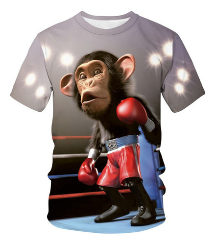 Camiseta Divertida Para Mono Gorila Animal Estampado En 3d