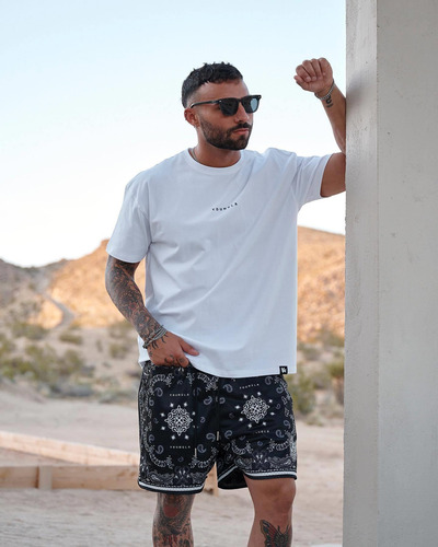 Pantalones Cortos De Malla Con Flores Frutales Para Hombre,
