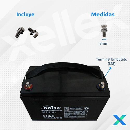 Imagen 3 de 7 de Bateria Gel 12v 100ah Kaise Ciclo Profundo Solar Original