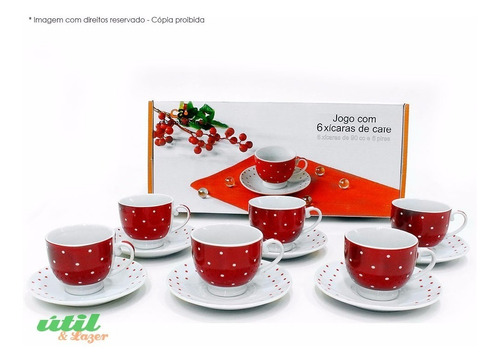 Xícara De Café Com Pires - Porcelana Branca - Cx 06unids