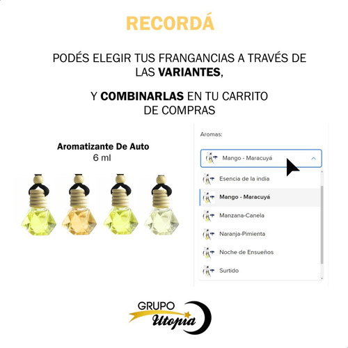 Imagen 2 de 7 de Aromatizante De Auto Colgable 6 Ml 1 Unidad