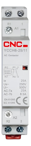 Contactor Modular 25a Nc + No 220v Riel Din 1 Puesto