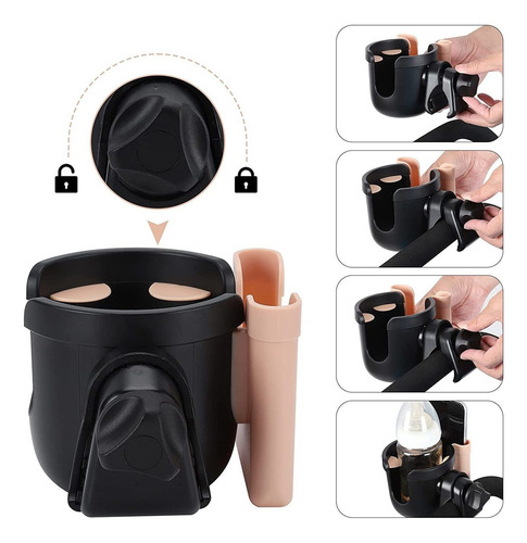 . Porta-copos Para Carrinho Com Suporte Para Telefone 2 Em 1