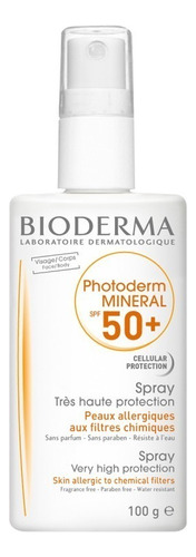 Protector solar  Bioderma  Photoderm Mineral 50FPS  en spray
