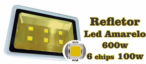 Refletor Iluminação De Led Amarelo 600w Bivolt