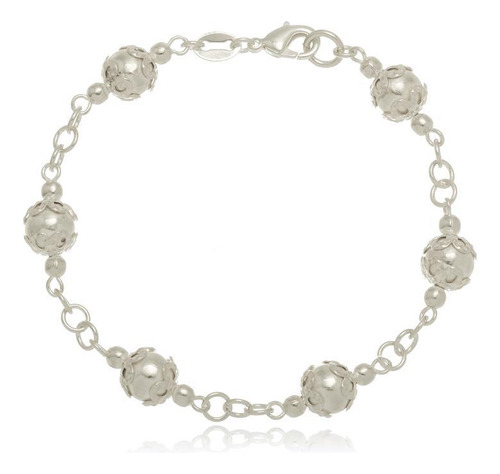 Pulseira Bolinhas Vintage - Ouro Branco