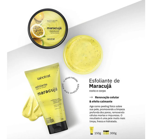 Esfoliante Rosto E Corpo Maracujá Dia A Dia 150g - Labotrat Maracujá