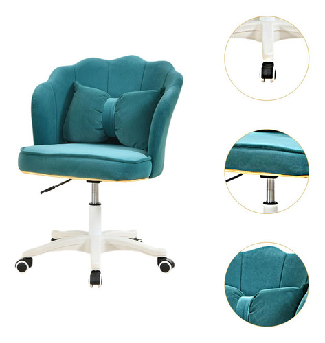 Silla De Oficina Giratoria De 360 Grados Con Ruedas, Sillón