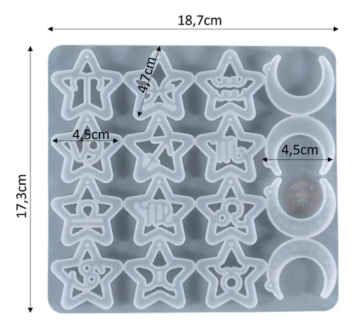 Molde De Silicona Para Resina Signos Zodiaco Dijes y Llaveros