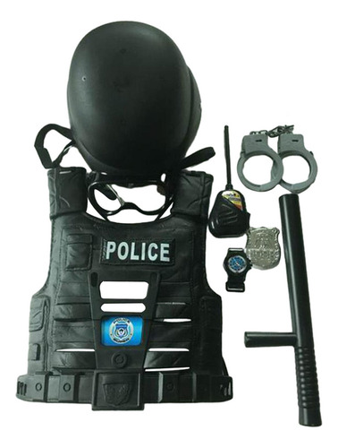 Aplicable A 9 Uds. Disfraz De Policía Para Niños, Uniforme