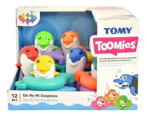 Imagen 3 de 10 de Juego Para Baño Delfines Do Re Mi Con Sonido Tomy 92116 Edu