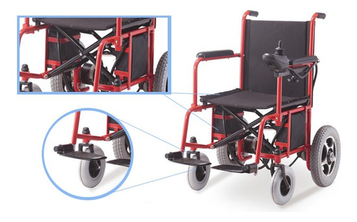 Silla De Ruedas Motorizada Electrica Plegable Aspen Jl102 Color Rojo - Negro