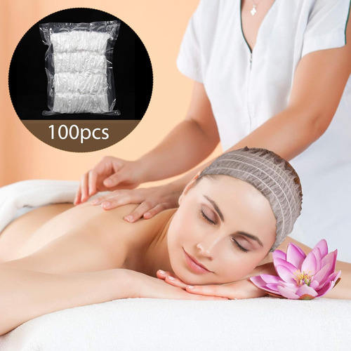 100ps Diademas Desechables P Spa Maquillaje Cinta Para Pelo