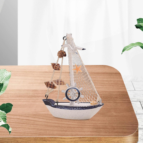 Minimodelo De Barco Con Timón, Artesanía Náutica En La Playa