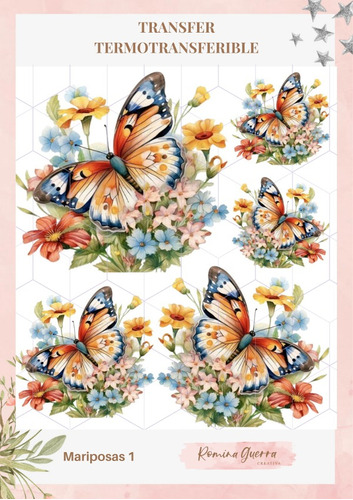 Lamina Transfer Romina Guerra 25x29 Mariposas 1 {007-0138]