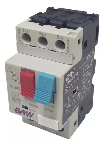Guardamotor Termomagnético 0,40-0,63a Gtm1-04 Baw 50/60 Hz
