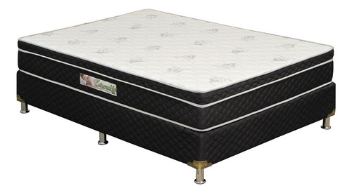 Sommier 2 Pzas Esmeralda Esp C/eurotop + 2 Almohadas S/f Color Negro