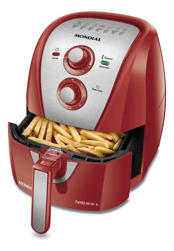 Fritadeira Sem Óleo Air Fryer 4L AFN-40-RI Mondial Vermelho/Inox ...