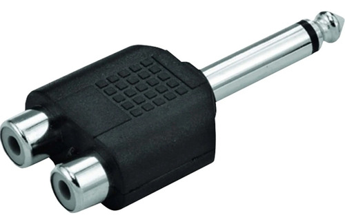 Adaptador P10 Mono X 2 Rca Fêmea Níquel Adap0030 Preto Storm