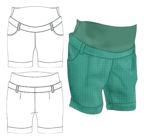 Moldes De Ropa Unicose - Short Maternal 1205