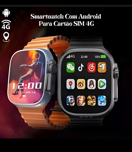 Smartwatch Bw9 Call 4g Com Sistema Android Entrada Para Chip