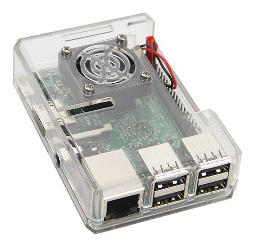 Kit Case Raspberry Model Pi 3 B Ou B+ + Cooler + Dissipadore