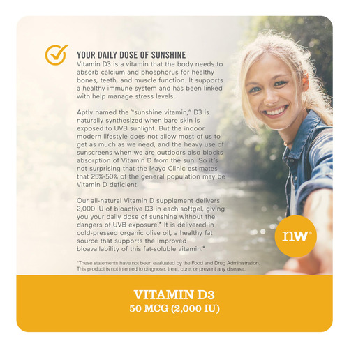 Naturewise Vitamina D3 2000iu 360 Cápsulas
