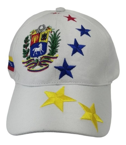  Venezuela Gorra Sombrero 7 Estrellas Color Blanco