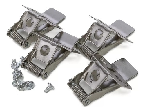Kit 4 Clips Sujecion Embutir Paneles Led 60x60 30x120 Estructura Plateado