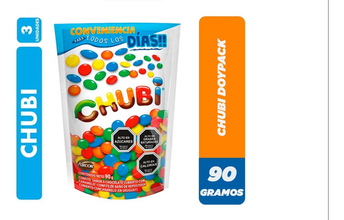 Chocolate Chubi Pack 3 Unidades 90g
