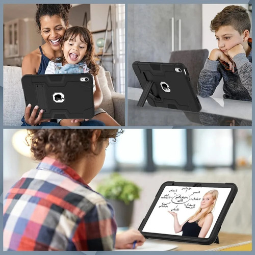 Funda Rígida Para Tablet Yapanizcel Uso Rudo, 3 En 1, Reforzada Color Negro