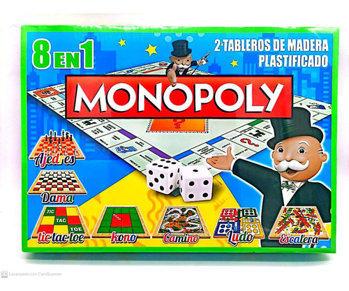 Monopolio 8 En 1 / Ajedrez-dama-ludo--escalera-tic Tac