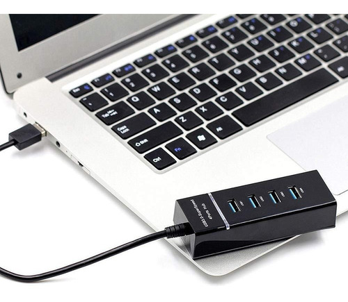 Imagen 4 de 10 de Adaptador Hub Usb 3.0 Pc Laptop De 4 Puertos Alta Velocidad