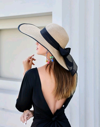 Sombrero De Sol  De Playa De Paja Para Mujer,  De Sol Fr74ss