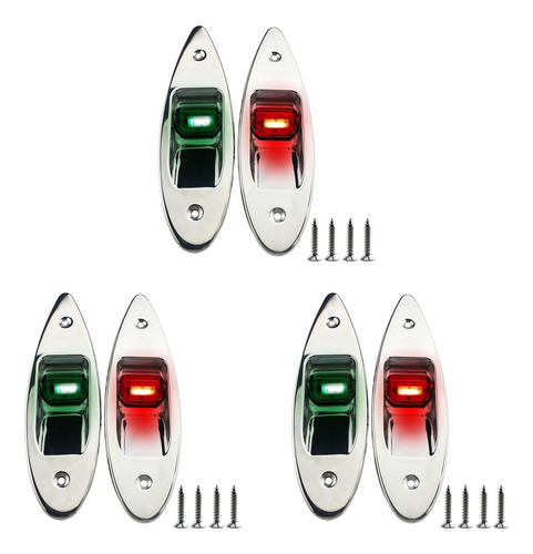 3 Luces Led De Señalización Bicolores Para Navegación Univer