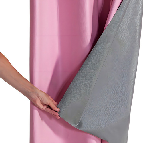 Cortina Corta Luz Blackout Com Voil 2,00 X 1,40 - Eddi Casa Cor Rosa