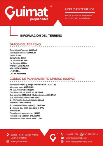 Terreno - Almagro - Lideres En Terrenos - Guimat Propiedades