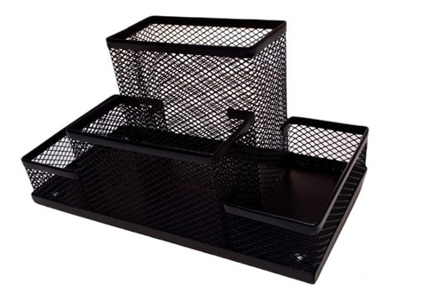 Imagem 2 de 4 de Organizador De Mesa Aramado Porta Canetas Lápis Papel Clips