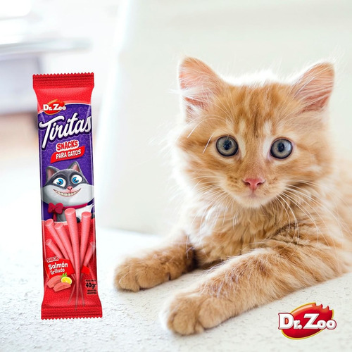 Golosinas Snacks Tiritas Gatos Dr. Zoo Salmon Grillado 40gr