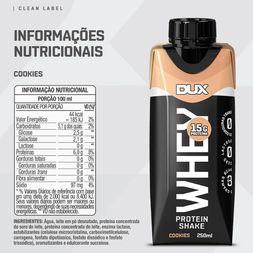 Bebida Uht Whey Protein Concentrado 250ml Shake Pronto Dux