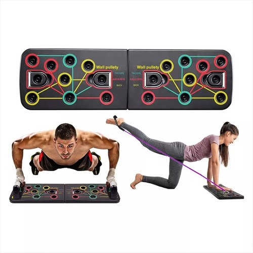 Tablero De Flexiones Multifuncional + Ligas De Resistencia