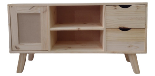 Mueble De Tv Modular Modelo Clasico De Pino Rack Smart/led