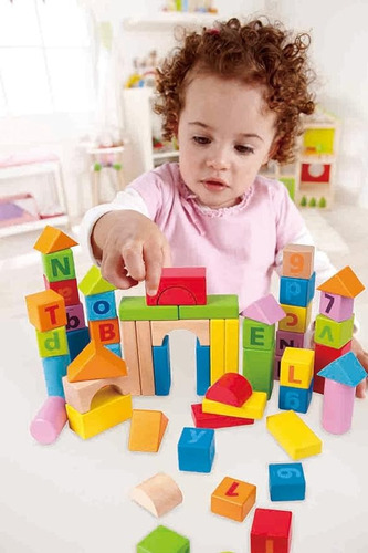 Bloques De Construcción Motricidad Hape 80 Piezas Niños Color Rojo