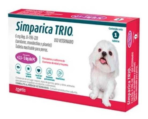 Simparica Trío 2.5-5 Kg 1 Tableta 