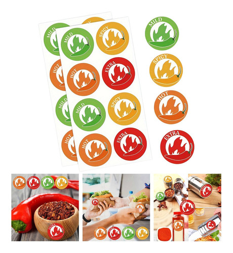 80pcs Adesivos Apimentados Com Rótulos De Comida Picante