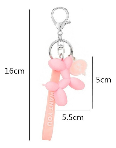 Chaveiro Balloon Dog (cores diferentes) Cor rosa
